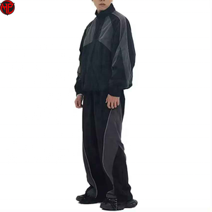 Adjustable Fit Jacket and <b>Pants</b> Set Windproof Nylon Windbreaker Tracksuits for Men Custom Sweatsuits Unisex Sets with Logo - Product Image 1