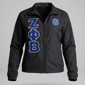 Zeta Phi Beta Sorority Embroidery Winter <b>Coaches</b> Jacket Unisex Polyester/Nylon Custom Made Windproof & Waterproof - Product Image 1