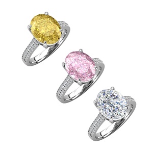 Anillo de Compromiso de Lujo 2023 para Mujer, Joyería de Plata 925 con Corte Ovalado y Piedras de Hielo Triturado, Micro Pavé, Joyería <span class=keywords><strong>Destiny</strong></span> - Product Image 6