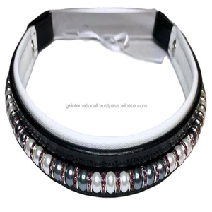 Cristaux de perles blancs et gris personnalisés canal vide décoratif blanc rembourré cuir cheval sourcil bande dans toutes les tailles et couleurs - Product Image 1