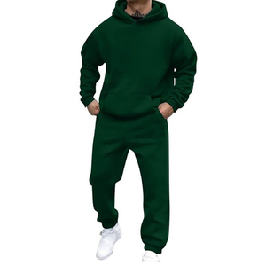 Wholesale Men's Streetwear Winter Printed Hoodie Tracksuit Set Cotton <b>Fleece</b> <b>Joggers</b> Full Zipper Casual Sportswear - Product Image 4