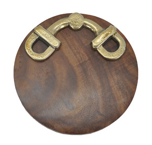 Accesorios de Mesa, Posavasos Redondos de Acacia con Diseño de Brida de Caballo Dorada, para Tazas de Té y Café, Posavasos Decorativos, Gran Venta - Product Image 1
