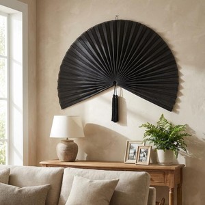 Eco Friendly Bamboo <b>Wall</b> Fan Handmade Woven <b>Wall</b> Art <b>Large</b> Folding Fan <b>Decor</b> for Living Room Bedroom Hotel Resort Bohemian Home - Product Image 1