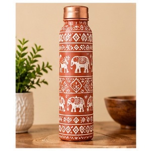 ขวดน้ำทองแดงแบบพกพา ดีไซน์ลวดลายสีสันสดใส เหมาะสำหรับการเดินทาง - Product Image 4
