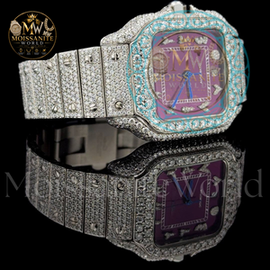 Premium Moissanite Diamond <b>Watch</b> Stainless Steel Wrist <b>Watch</b> with Brilliant Stone Decoration for Fashion Accessory Party Use - Product Image 3