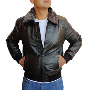 High Quality Men Leather Fur Jacket <b>Thick</b> <b>Winter</b> <b>Coat</b> Premium Sheepskin Custom Branding OEM ODM Supplier Export Apparel - Product Image 1