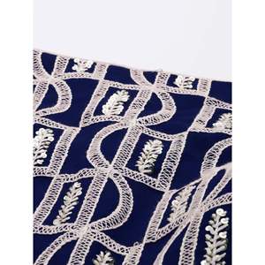Robe de soirée ravissante en georgette bleue à sequins, style Lehenga Choli avec dupatta - Product Image 4