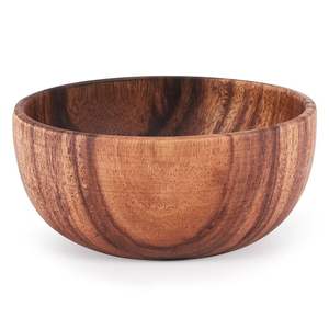 Bol à salade de fruits en bois d'acacia massif de haute qualité, durable, sans plomb, avec logo personnalisé, design classique, pour les fêtes, fabriqué en Inde, en gros - Product Image 6