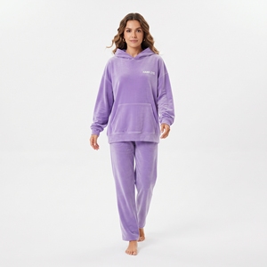 Conjunto Deportivo Personalizado para Mujer, Sudadera con Capucha y Pantalones Jogger de Algodón Transpirable, Estilo Holgado, para Gimnasio y Running - Product Image 3