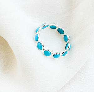 <b>Turquoise</b> Eternity <b>ring</b>, 925 Silver jewelry, minimal <b>ring</b>, natural gemstone <b>turquoise</b> <b>ring</b> - Product Image 1