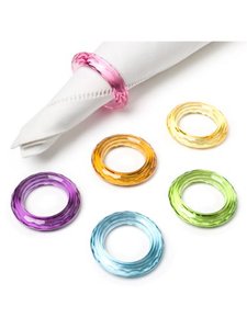 ชุดแหวนรองผ้าเช็ดปากอะคริลิค สีเขียว สีส้ม ของตกแต่งโต๊ะรูปทรงแหวน - Product Image 3