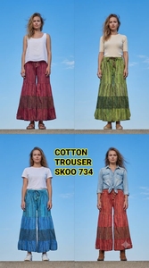 Elegant <b>Loose</b> Breathable Cotton Garara <b>Trousers</b> <b>Women</b> Elastic Waist Winter Washed Pleated Design Vintage Ethnic Wear Festive - Product Image 3