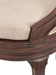 Rasenew Dining <b>Chair</b> with Mahogany Wood Frame Natural <b>Rattan</b> Backrest Contemporary Design Polyester Cushion-Home Furniture - Product Image 4