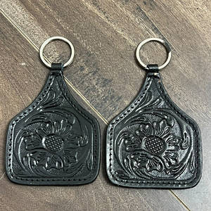 พวงกุญแจหนังแท้ลายดอกไม้สไตล์ตะวันตก งานแฮนด์เมด ของขวัญ - Product Image 3