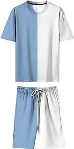 Conjunto de Camiseta y Pantalones Cortos de Verano con Logotipo Personalizado, Traje Deportivo de Dos Piezas con Lavado Ácido, Camisetas Gráficas y Pantalones Cortos para Hombre - Product Image 4
