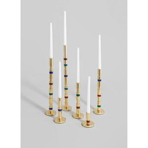 เชิงเทียนทองเหลืองที่สวยงามพร้อมแถบหินกึ่งมีค่าไฟตกแต่งโต๊ะและชิ้นส่วนเน้นในบ้าน - Product Image 5