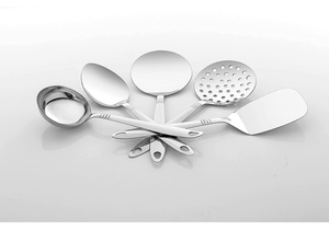 Ensemble de 5 cuillères de cuisine en acier inoxydable de haute qualité, écologiques, compatibles lave-vaisselle, ustensiles de cuisine à bas prix - Product Image 6