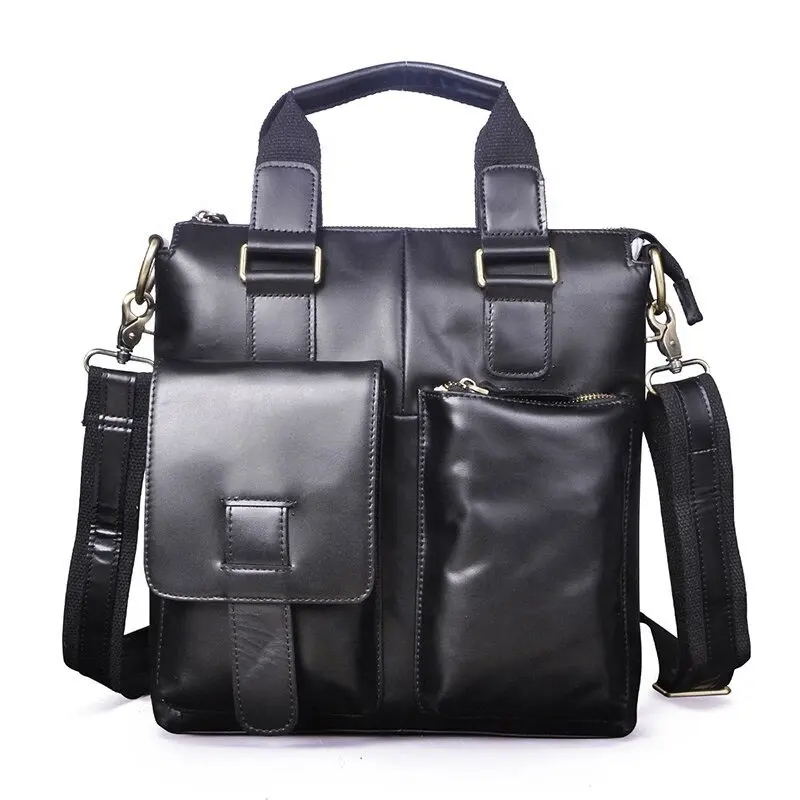 หนังโบราณธุรกิจกระเป๋าเอกสาร12 "แล็ปท็อปกรณีผลงานกระเป๋า Tote Messenger LKU-0344