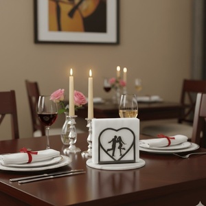 Modern <b>Black</b> Metal Napkin Holder Christmas Tree Silhouette Design <b>Paper</b> <b>Tissue</b> Stand Holiday Winter Dining Organizer - Product Image 5
