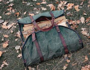 Porte-bûches en cuir, sac à bûches, support à bûches pour la maison, porte-bûches en toile personnalisé, porte-bûches en cuir - Product Image 3