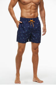 Shorts de plage décontractés pour hommes, en toile imperméable à séchage rapide, avec taille élastique, cordon de serrage, poches et doublure – Fournisseur OEM - Product Image 2