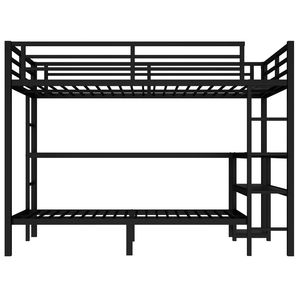 Letto a Castello Nero FULL Over Twin con LED e USB, Funzionalità di Posizionamento Multiplo, Scrivania e Scaffali per Bambini - Product Image 6