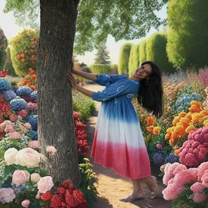 Robe décontractée indienne romantique pour femme, style empire, en coton biologique tissé, lavable, patchwork, pour tous les jours - Product Image 6