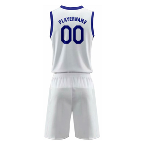 Ensemble Maillot et Short de Basketball Unisexe Blanc 2026 – Débardeur Col V Sans Manches et Short Dégradé OEM – Anti-humidité, Respirant, Séchage Rapide - Product Image 3