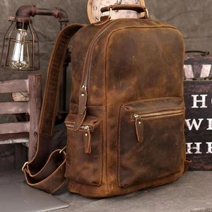 Mochila Funcional de Cuero Vintage, Impermeable, Antirrobo, para Portátil, Bolso de Cuero Genuino LBP-0460 - Product Image 1