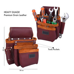 Professional High Quality Leather <b>Tool</b> Pouches Set Belt Custom Branding for Construction <b>Carpenter</b> Electrician <b>Tool</b> belt - Product Image 4