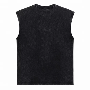 Custom Trendy <b>Vintage</b> Graphic Printed <b>Tank</b> <b>Top</b> 100% Cotton Jersey Eco Friendly Fabric Sleeveless T Shirt Unisex OEM Wholesale - Product Image 4