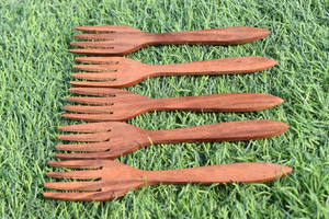 Juego de utensilios de cocina de madera, cucharas de madera, tenedores, herramientas para servir y remover para la cocina del hogar - Product Image 3