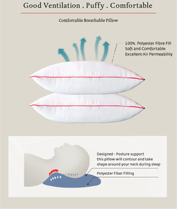 หมอนเส้นใยโพลีเอสเตอร์100% เป็นมิตรกับผิวนุ่มสบายกว่ากันไรฝุ่น - Product Image 3