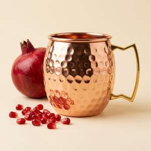 Mug à Moscow Mule classique en acier inoxydable martelé avec poignée, design vintage, écologique, portable, vaisselle pour la maison, capacité personnalisable - Product Image 6