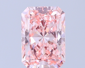 เพชรทรงสี่เหลี่ยมผืนผ้าสีชมพูธรรมชาติแบบแฟนซีเจียระไนเรเดียนท์ - Product Image 1