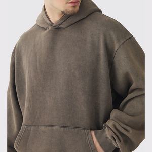 Venta al por mayor de los hombres Vintage Acid Wash Sun Faded Sudadera con capucha desgastada 100% algodón Streetwear Heavyweight French Terry Blank Oversized - Product Image 2