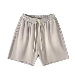Nouvelle Arrivée Short de Sport Décontracté pour Homme en Coton Uni, Anti-Plis, Respirant, avec Cordon de Serrage, en Molleton Bouclette, Service OEM Écologique - Product Image 3
