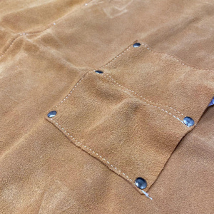 Tablier en cuir de vachette pleine fleur épais avec poches, résistant à l'abrasion, pour la construction, la lutte contre les incendies et les soudeurs (BBW) - Product Image 5
