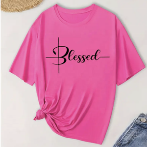 Camiseta de Mujer Talla Grande, Holgada, de Forro Polar, Secado Rápido, Ligera, para Primavera/Verano, Informal, con Cuello Redondo, Manga Corta, Lisa - Product Image 4