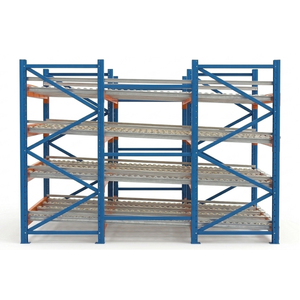 Heavy Duty Flow rack Gravity Flow Q235 <b>Steel</b> Assembled Blue/Orange OEM Main Rack 1000-2000kg/pallet - Product Image 2