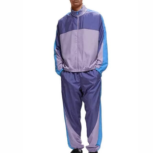 Vêtements de sport pour hommes personnalisés de haute qualité, ensemble de jogging en pur coton, tenue technique de course à pied en deux pièces, veste coupe-vent - Product Image 1