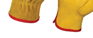 HOLY SIGNS INTERNATIONAL Sheep Grain Leather Safety <b>Driver</b> Work <b>Gloves</b> Strap EN420 Certified Breathable Elastic Wristlet - Product Image 4