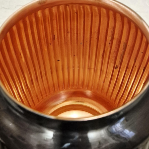 Ayurvedic Copper <b>Water</b> Dispenser 8 Liter with Tap Ribbed Antique Gloss Finish Handcrafted Copper <b>Water</b> <b>Storage</b> <b>Container</b> - Product Image 4