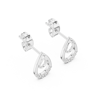 Juego de diamantes cultivados en laboratorio clásicos engastados en oro blanco macizo de 18 quilates para compromiso, boda, fiesta, regalo de San Valentín, uso diario - Product Image 3