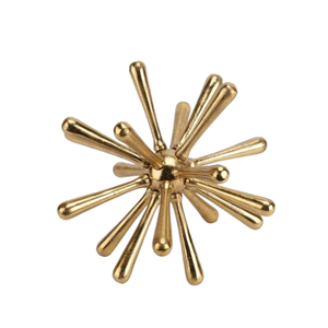 โต๊ะหน้าทองเหลืองหรูหรา สไตล์โมเดิร์น ฐานหินอ่อนสีขาวมั่นคง ใช้ตกแต่งกลางโต๊ะได้อย่างลงตัว - Product Image 6