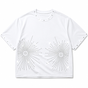 เสื้อยืดโอเวอร์ไซส์พิมพ์โลโก้ตามสั่ง ผ้าคอตตอนหนา 100% 300GSM ทรงดรอปไหล่ สำหรับขายส่ง - Product Image 1