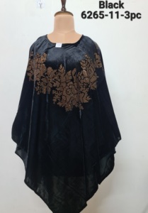 Ponchos en velours uni avec travail Swasrosvki, style bohème long pour femmes, toutes saisons - Product Image 6