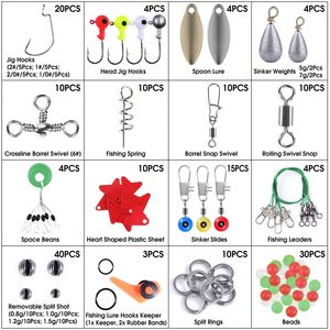 Kit d'accessoires de pêche portable 188 pièces comprenant des hameçons, des plombs et des leurres cuillères - pour les activités de plein air et les sports nautiques - Product Image 3