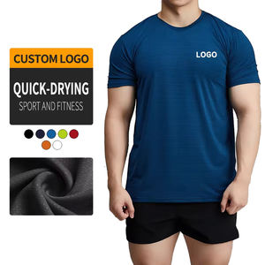 T-shirt de sport pour homme 100 % polyester, séchage rapide, personnalisable, vierge, en tissu tricoté de haute qualité, idéal pour la course à pied – Vente en gros - Product Image 1
