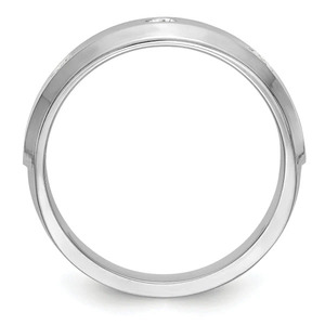 แหวนแต่งงานผู้ชายประดับเพชรแล็บโกรว์สีขาวทองขัดเงา - Product Image 3